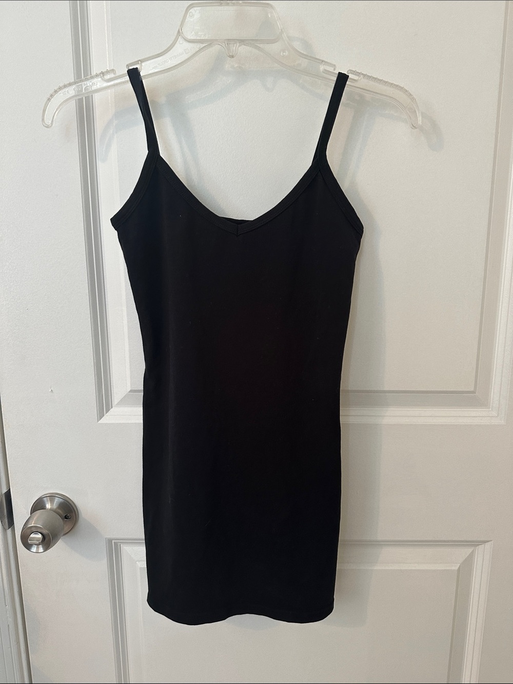 BKE Black Extra Long Spaghetti Strap Tank